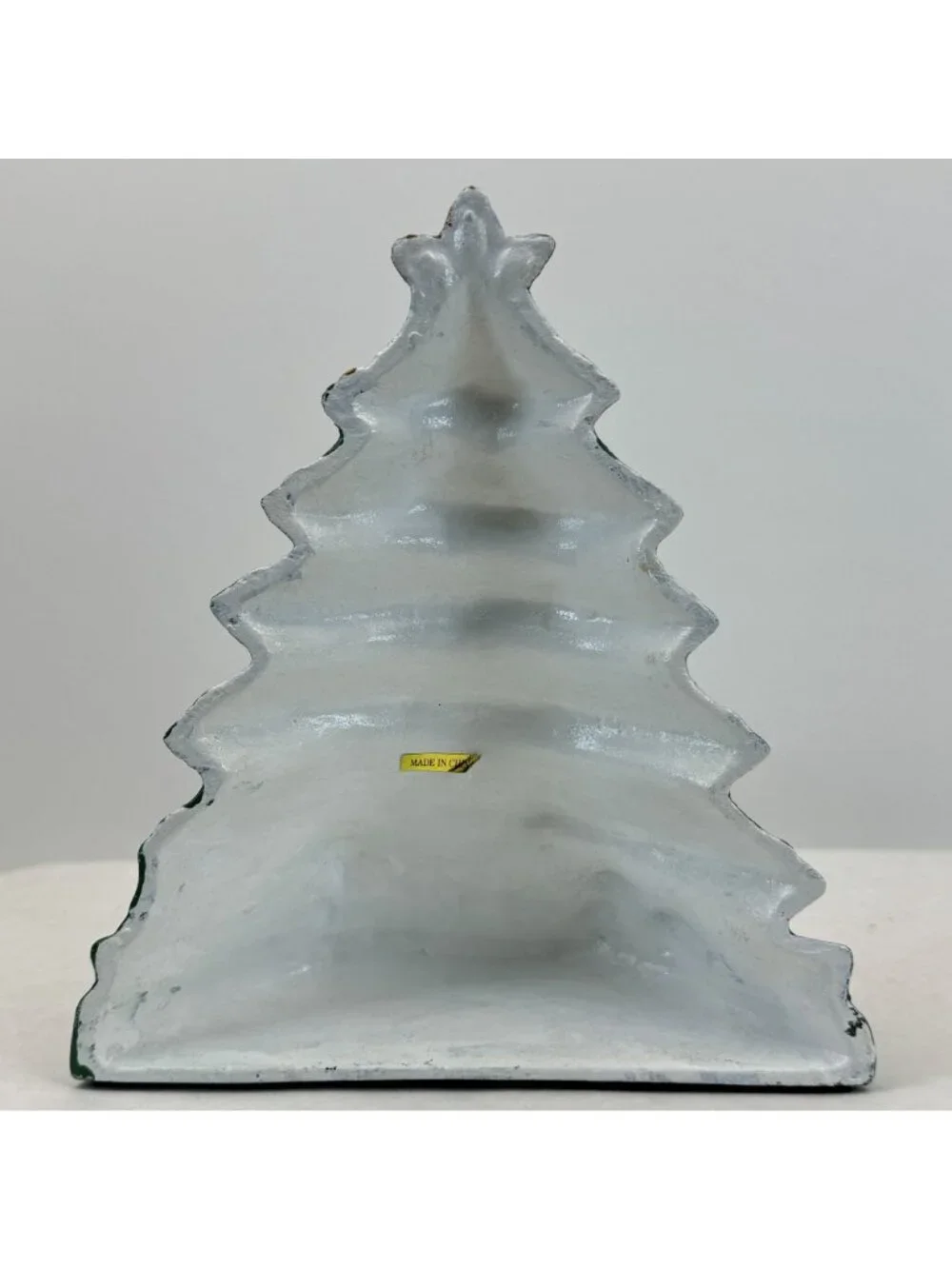 Vintage Lillian Vernon Christmas Tree Cast Iron Doorstop 7.5